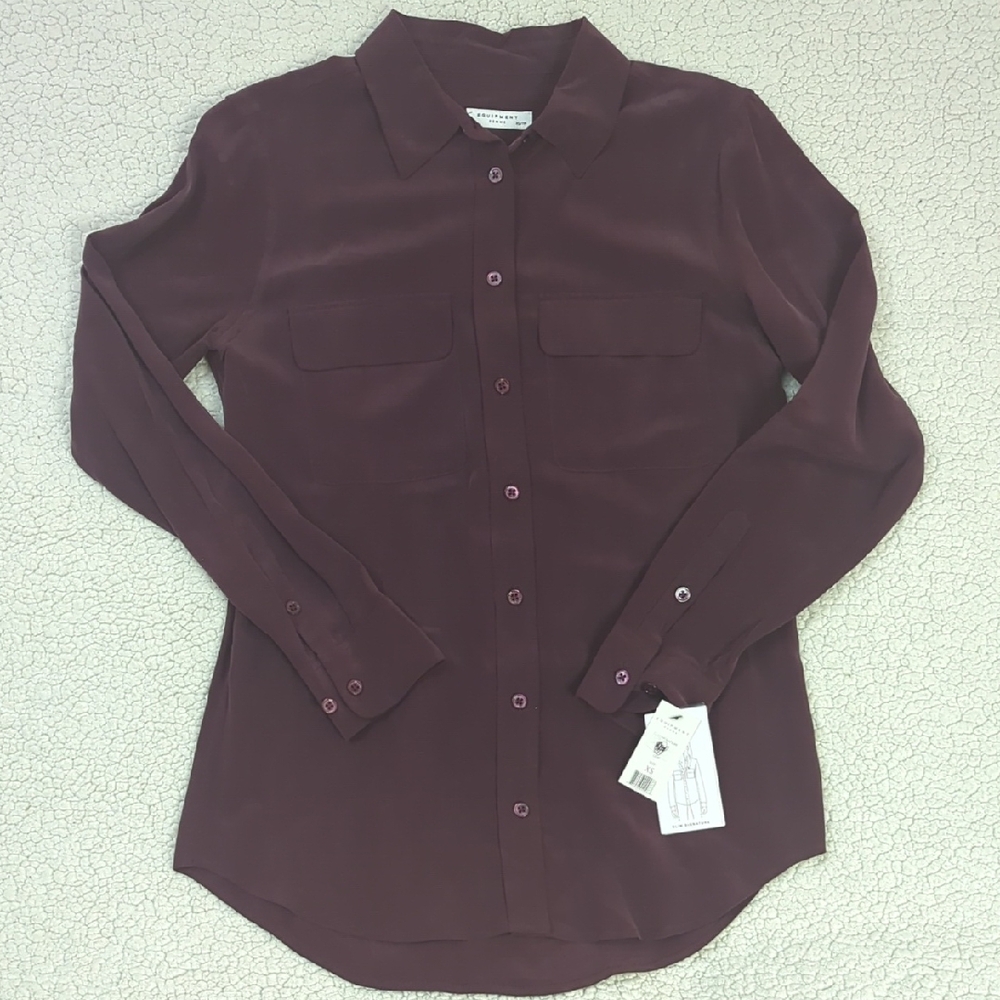 Equipment Deep Burgundy Button Down Shirt